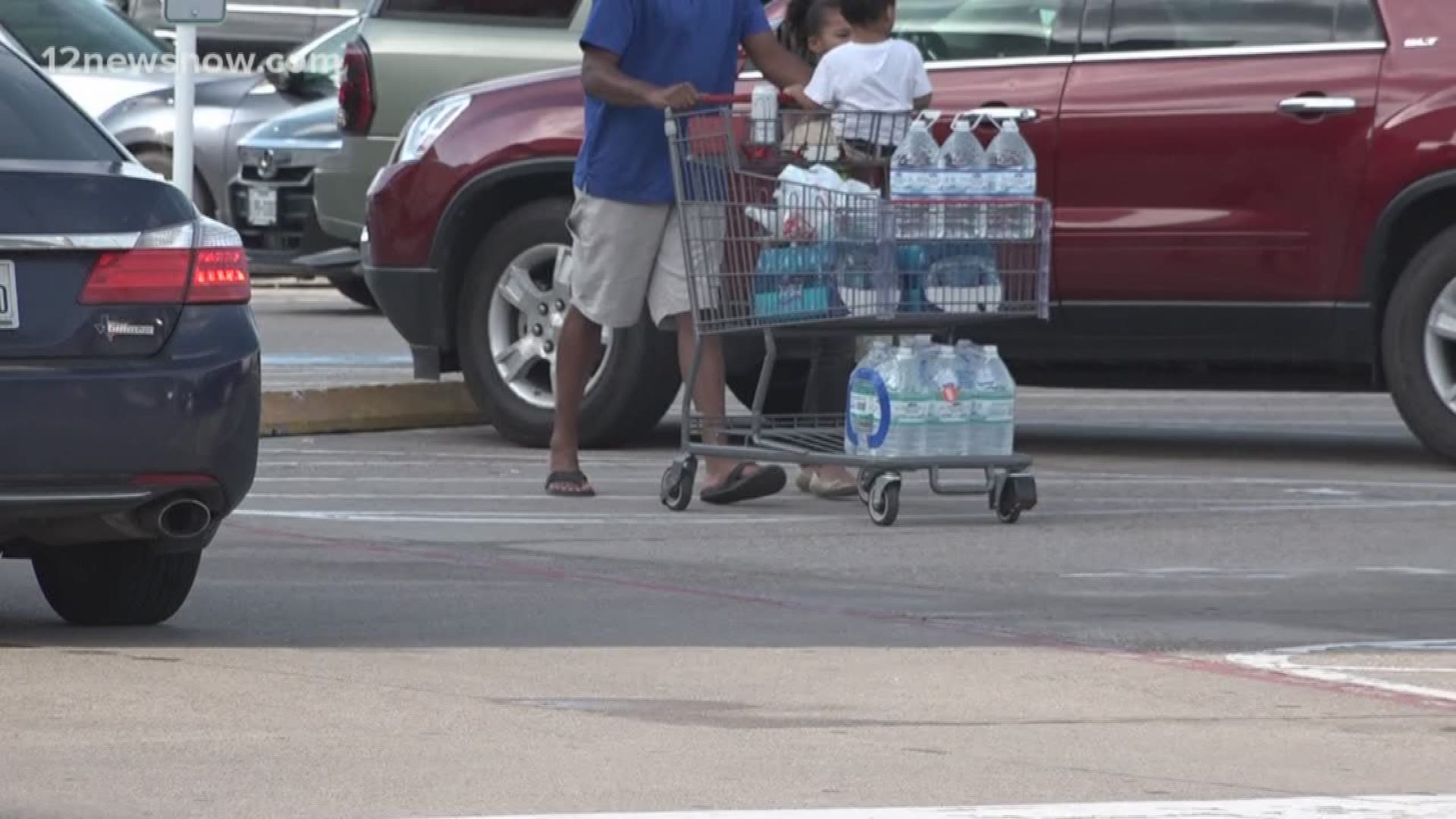Shoppers were looking for water and essentials in several grocery stores on Wednesday.