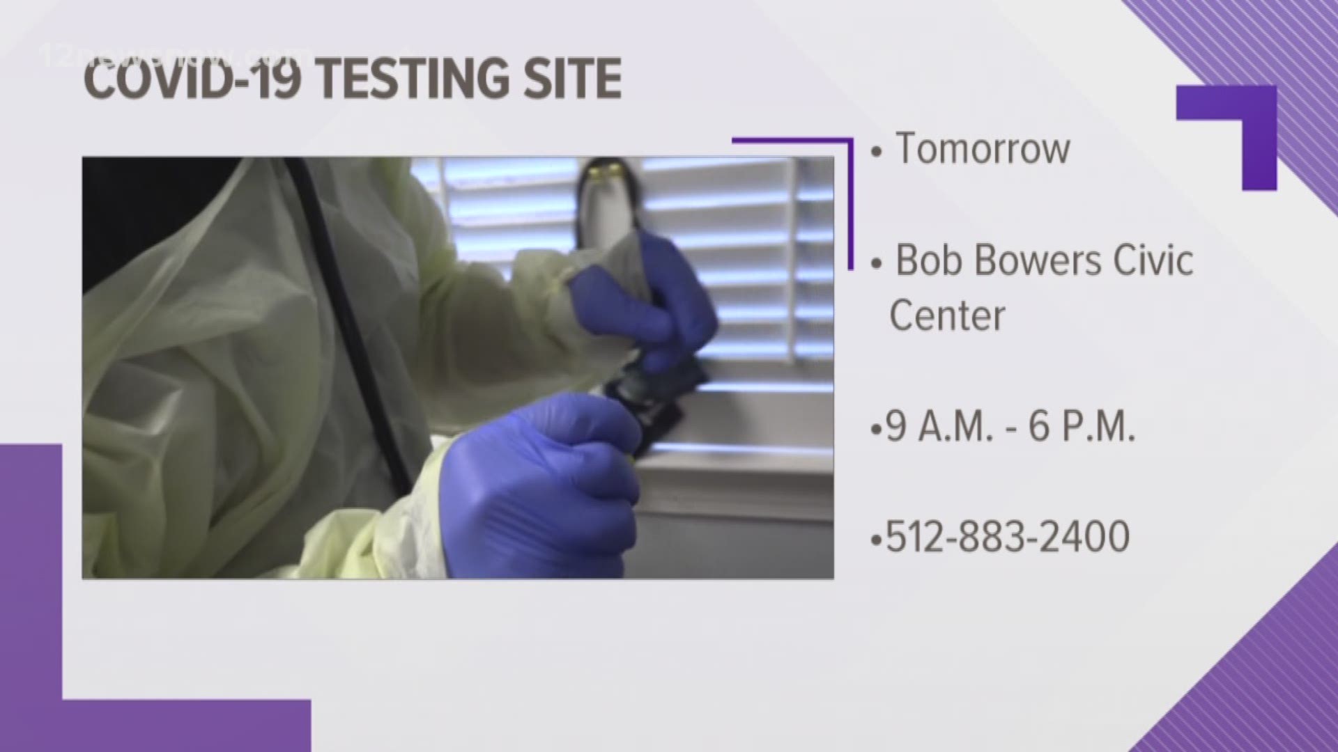 You can register to get tested by calling the state number at (512) 883-2400.
