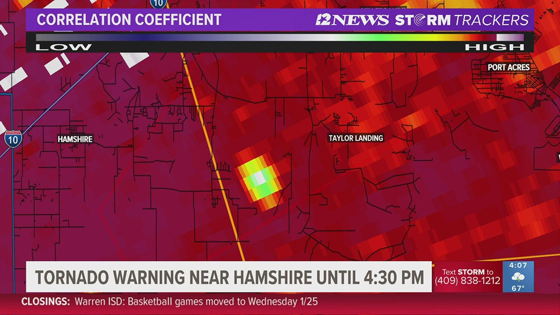Weather radar shows tornado on ground near Labelle