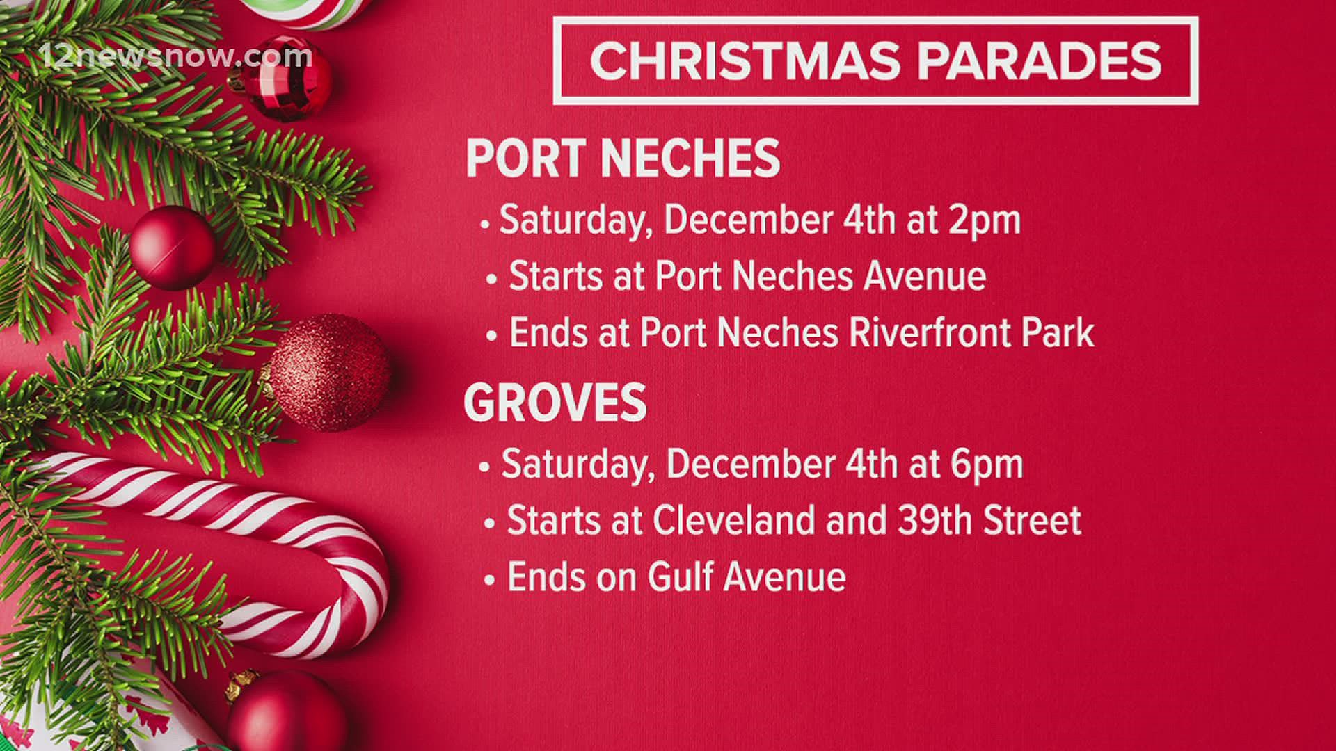There will be a parade in Port Neches and in Groves.