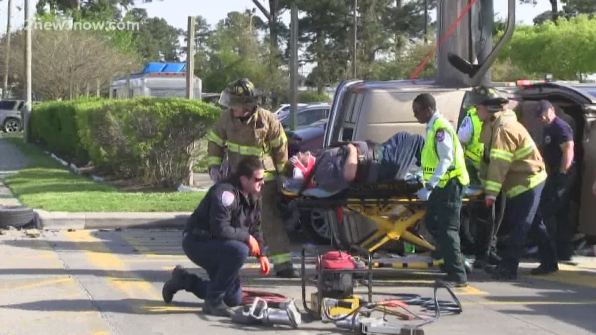 A man had to be removed from a vehicle using the Jaws of Life.
