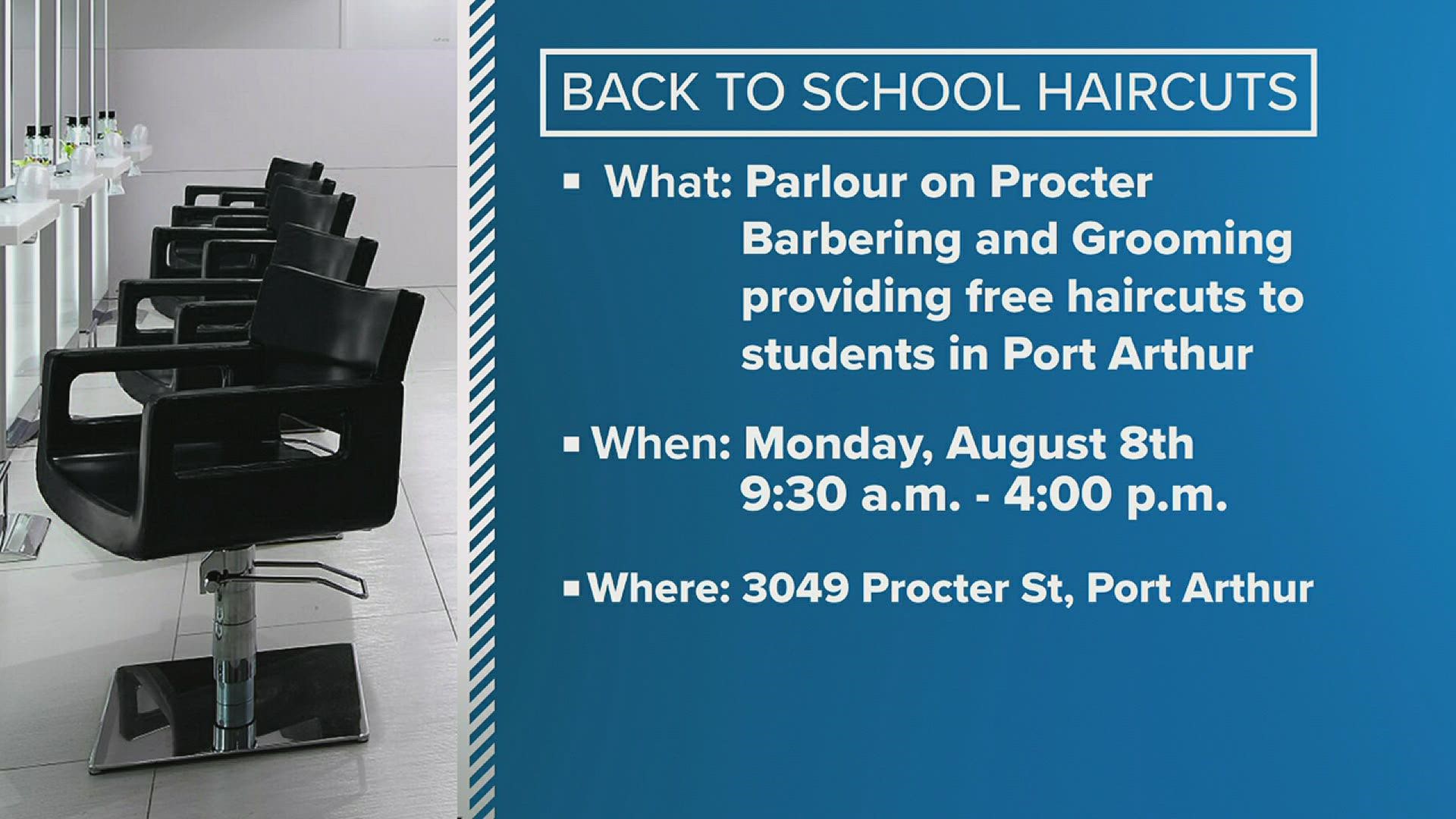 The Parlour on Procter in Port Arthur giving out free haircuts to students  Monday