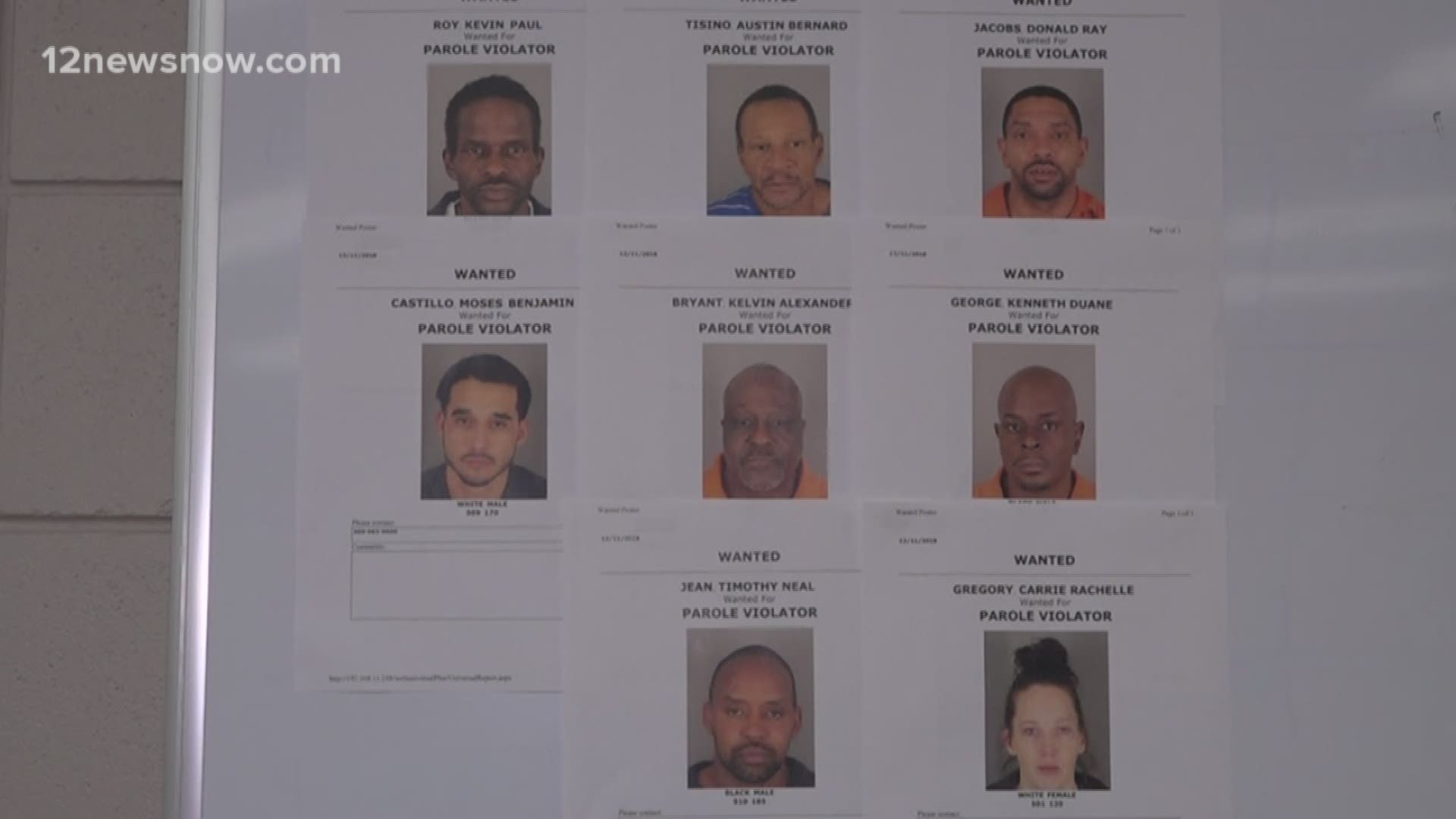 Port Arthur Police joined forces with the U.S. Marshals and Jefferson County Sheriff's Office in search of 22 people facing parole violations.