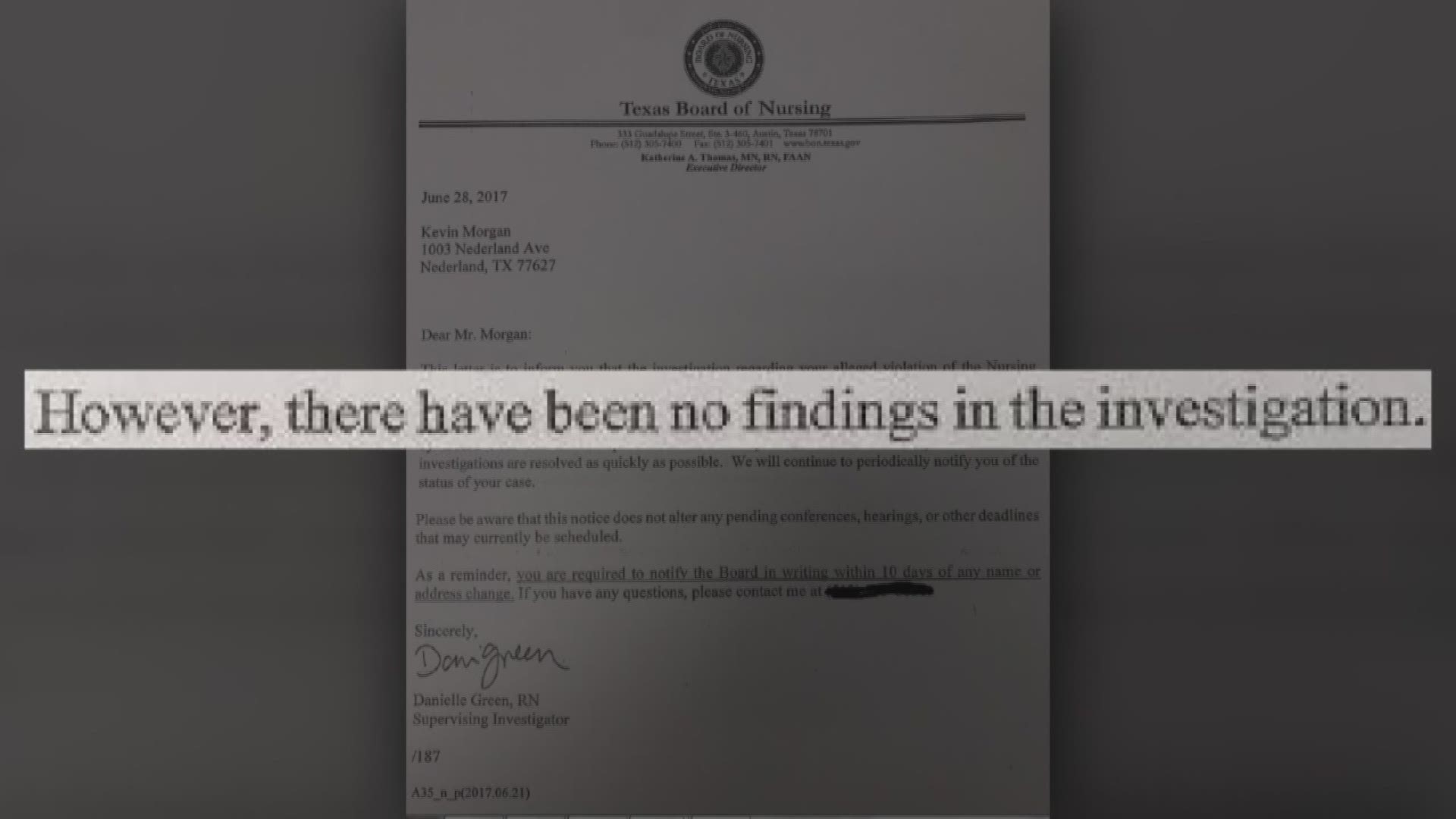 A Nederland nurse is formally charged by the Texas Board of Nursing for allegedly altering a Texas nursing board document around the end of July.