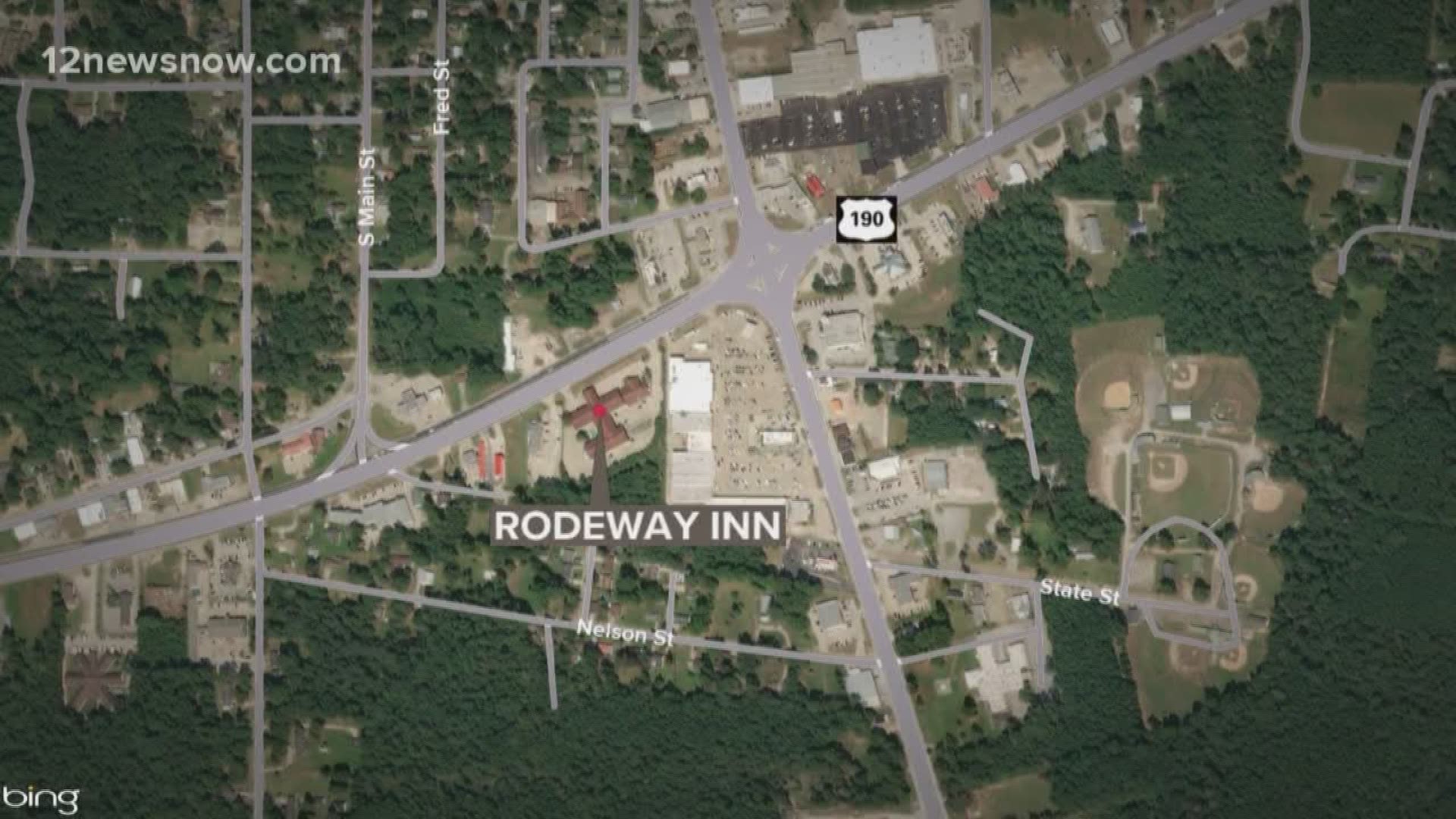 Reports say police arrived to find a man covered in blood outside the Rodeway Inn.