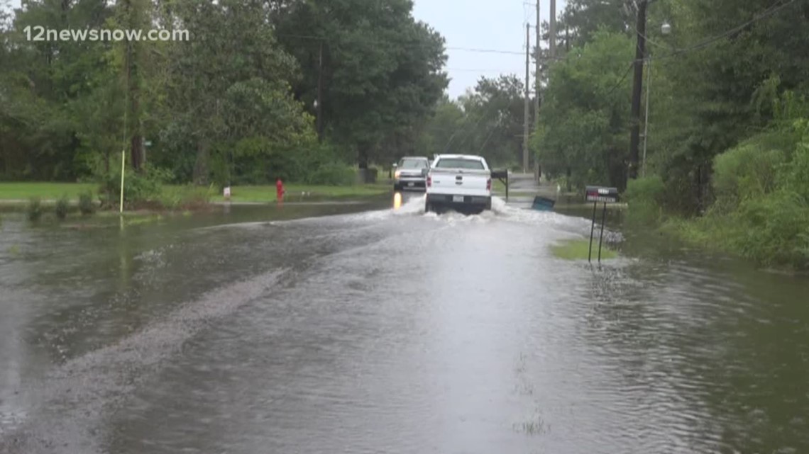 TRACKING IMELDA Old Beaumont Road in Sour Lake seeing flooding