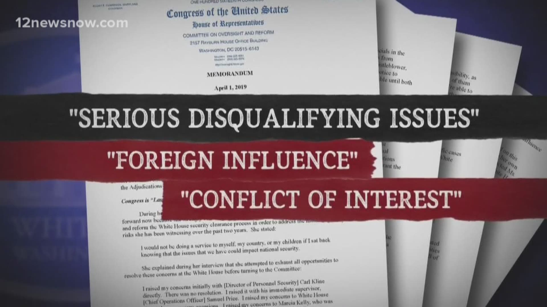 Politicians believe the questionable clearances could cause "serious disqualifying issues", " foreign influence", and "conflict of interest". House oversight comity has issued a subpoena to former White House Personnel Director to discuss how how security clearances are approved.