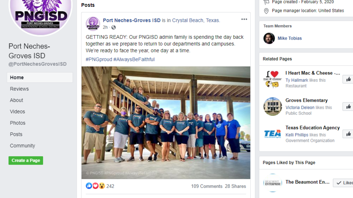 Port Neches-groves Isd Administrators Slammed On Social Media For Photo 