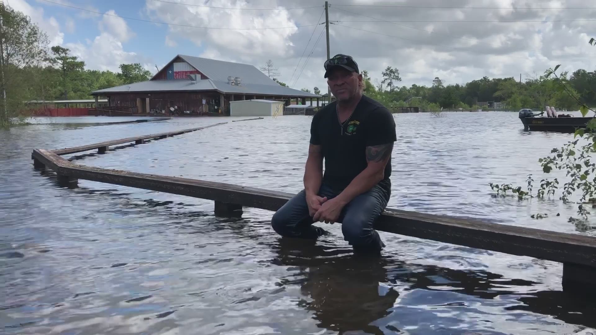 Gary Saurage, the owner, gave an update on Facebook while surrounded by water.