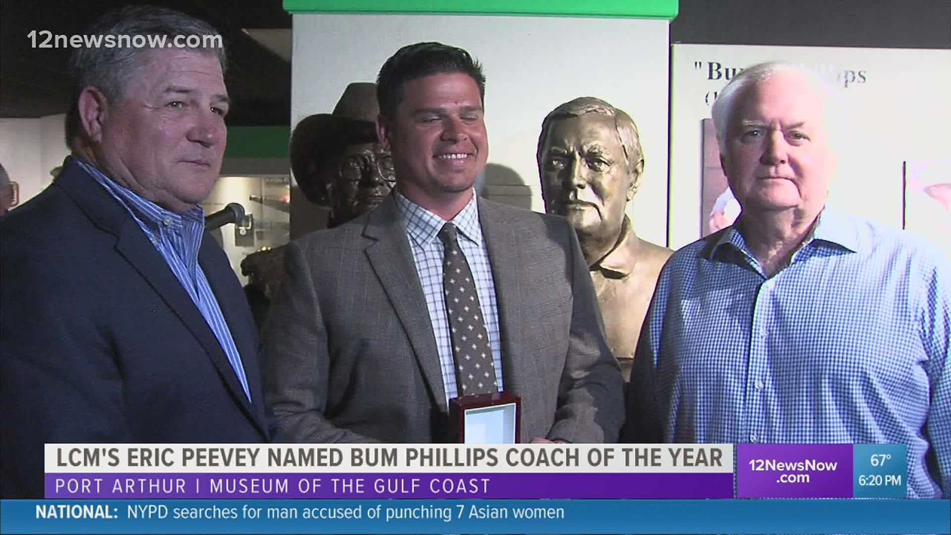 Peevey earns Bum Phillips Coach of The Year Award after ten game turnaround at LCM