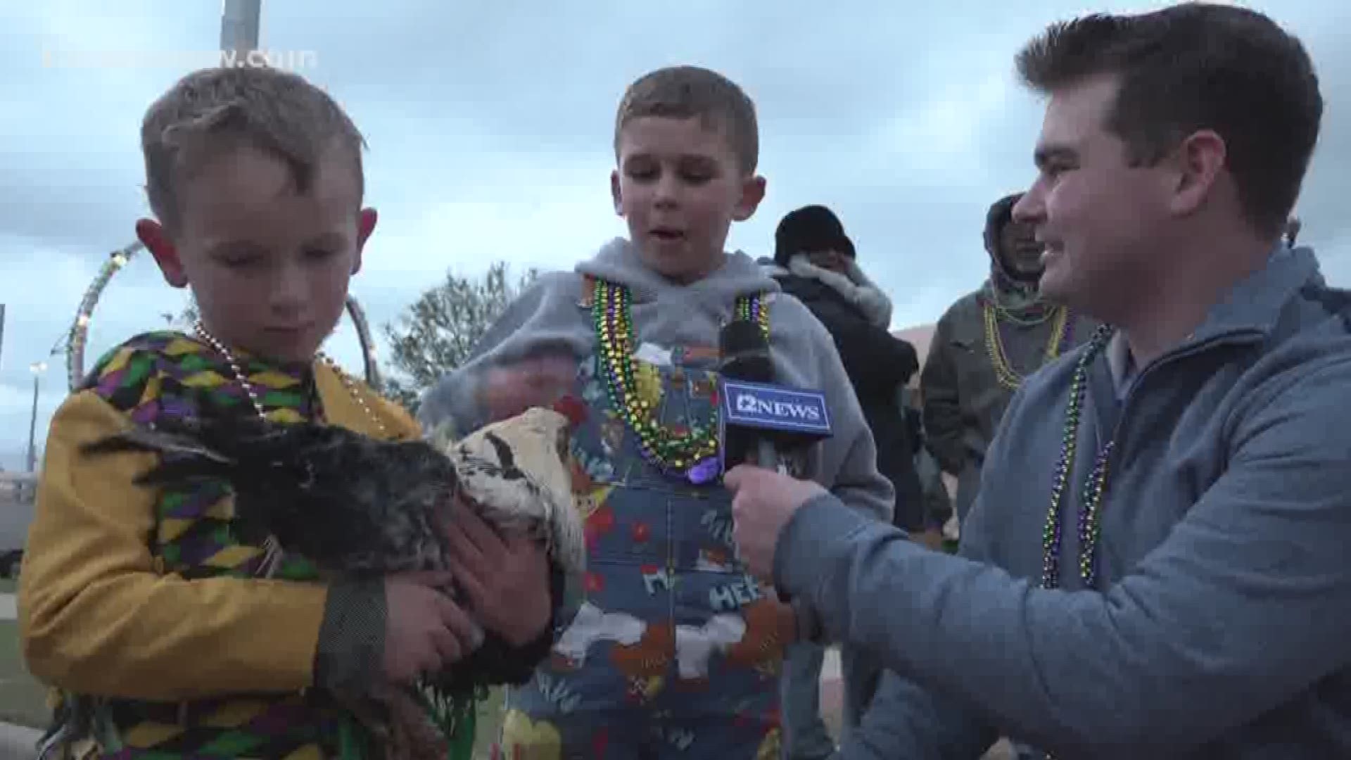 The chickens, Elma and Fred, weren't hurt in Thursday's festivities