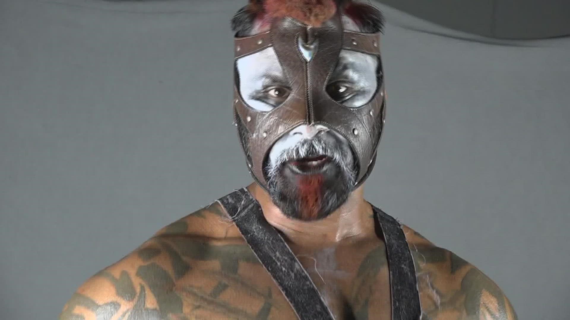 Area wrestler's intimidating alter ego brings joy to families through Hurricane Pro Wrestling.