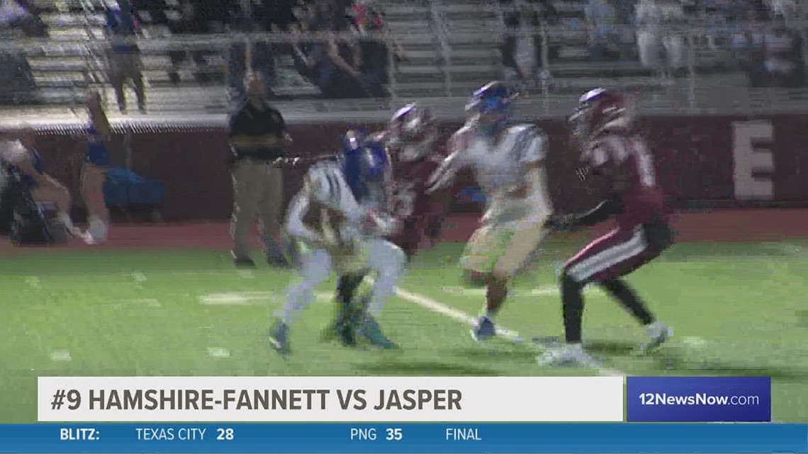 Jasper High School takes the win from Hamshire-Fannett 26 - 21 in the week 6 Game of the Week