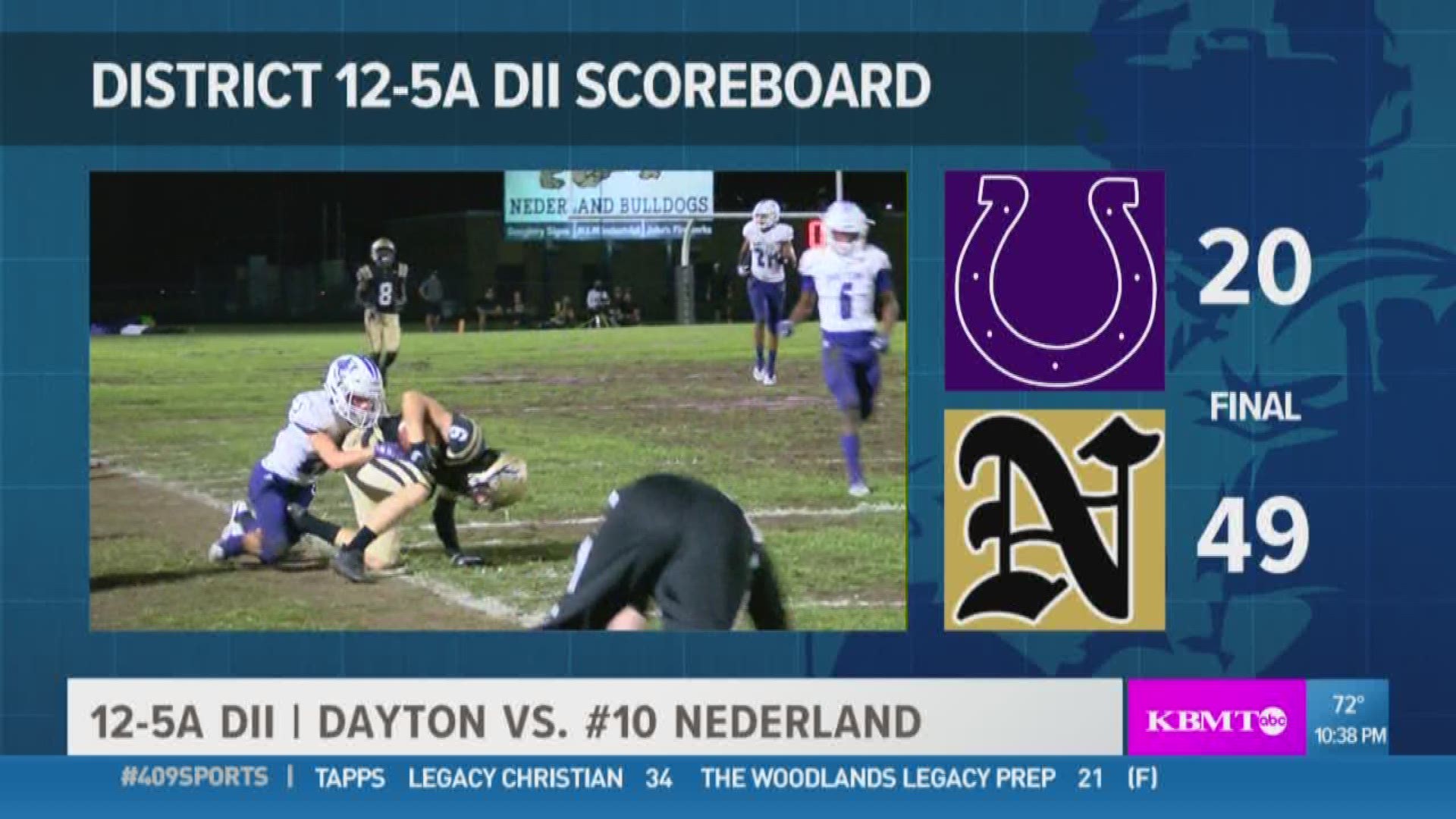 WEEK 7: Nederland High School puts the hurt on Dayton 49 - 20
