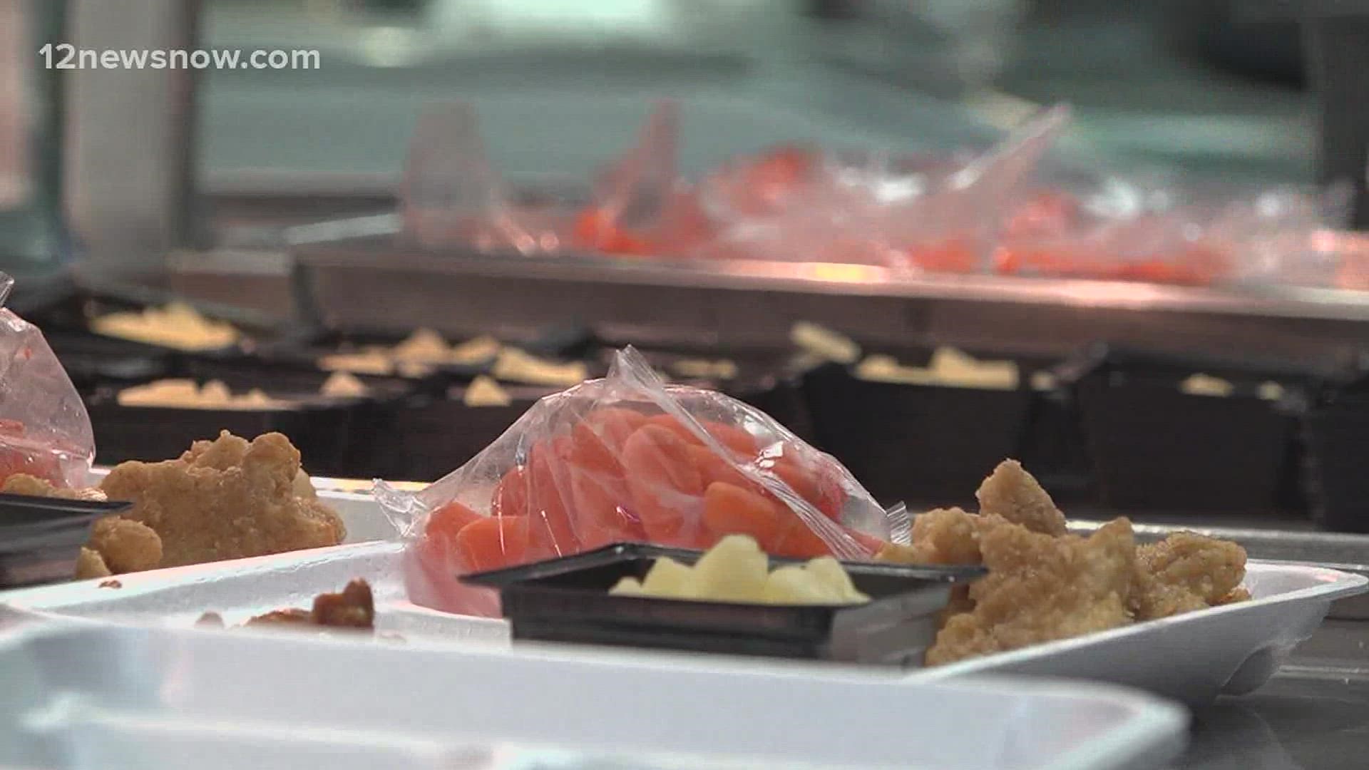 To combat the shortages, cafeteria staff had to cut substitution trays in half to accommodate for the number of students.