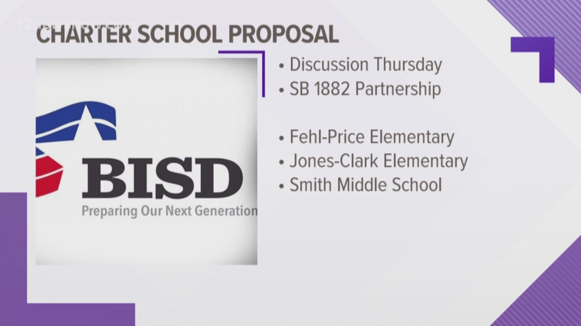 Discussion will be held Thursday concerning the possibility of Fehl-Price Elementary, Jones-Clark Elementary and Smith Middle School being run by charter schools.
