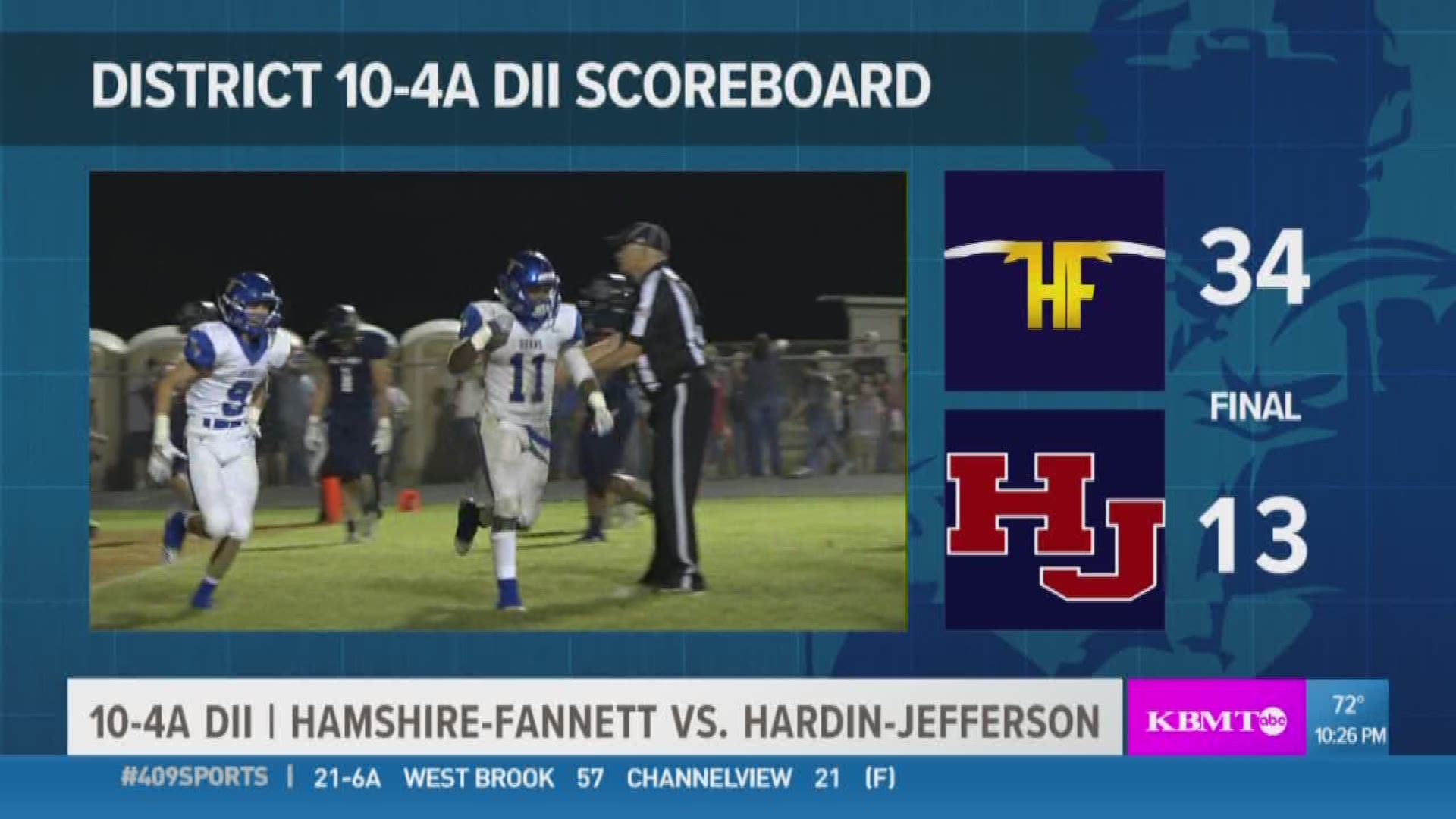 WEEK 7: Hamshire-Fannett High School takes down Hardin Jefferson 34 - 13
