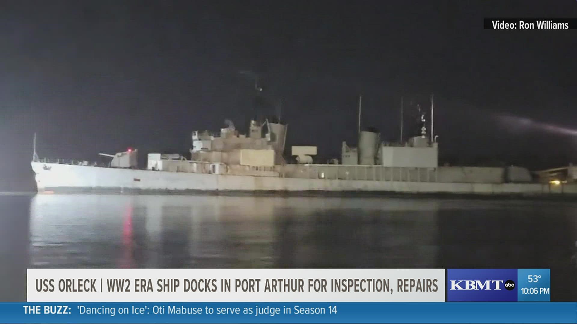 The ship is expected to be in Port Arthur for about a month. It will be washed and inspected. It will then be evaluated to determine what work needs to be done.