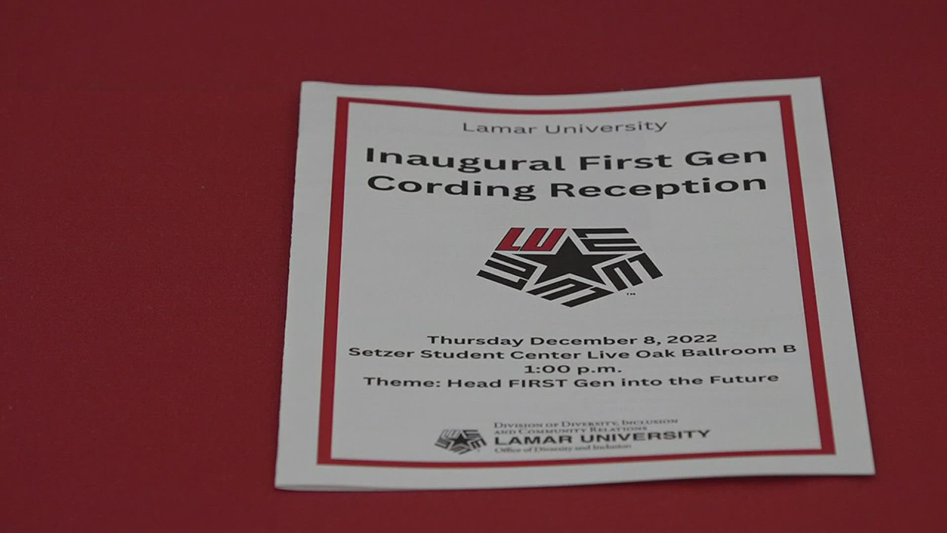 137 Lamar students were recognized at the college’s inaugural first generation student cording reception.
