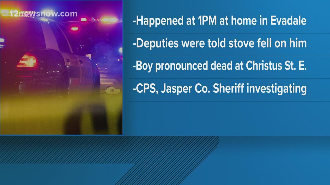 1-year-old found dead in Evadale home, deputies believe a stove fell on him