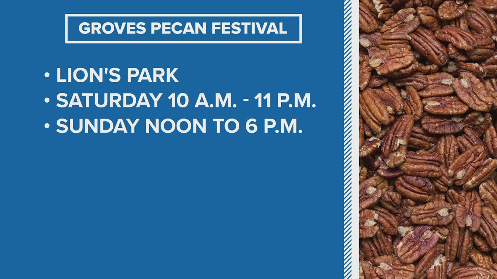 Festivities at the Groves Pecan Festival ran from 10 a.m. to 11 p.m. on Saturday.