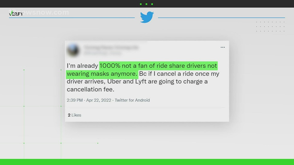 VERIFY: Can Uber, Lyft customers be refunded for canceling ride if driver doesn't wear a mask?