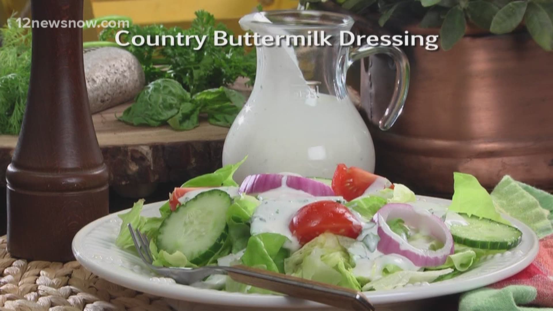 Mr. Food creates a quick and easy 'country buttermilk salad dressing' for Earth Day