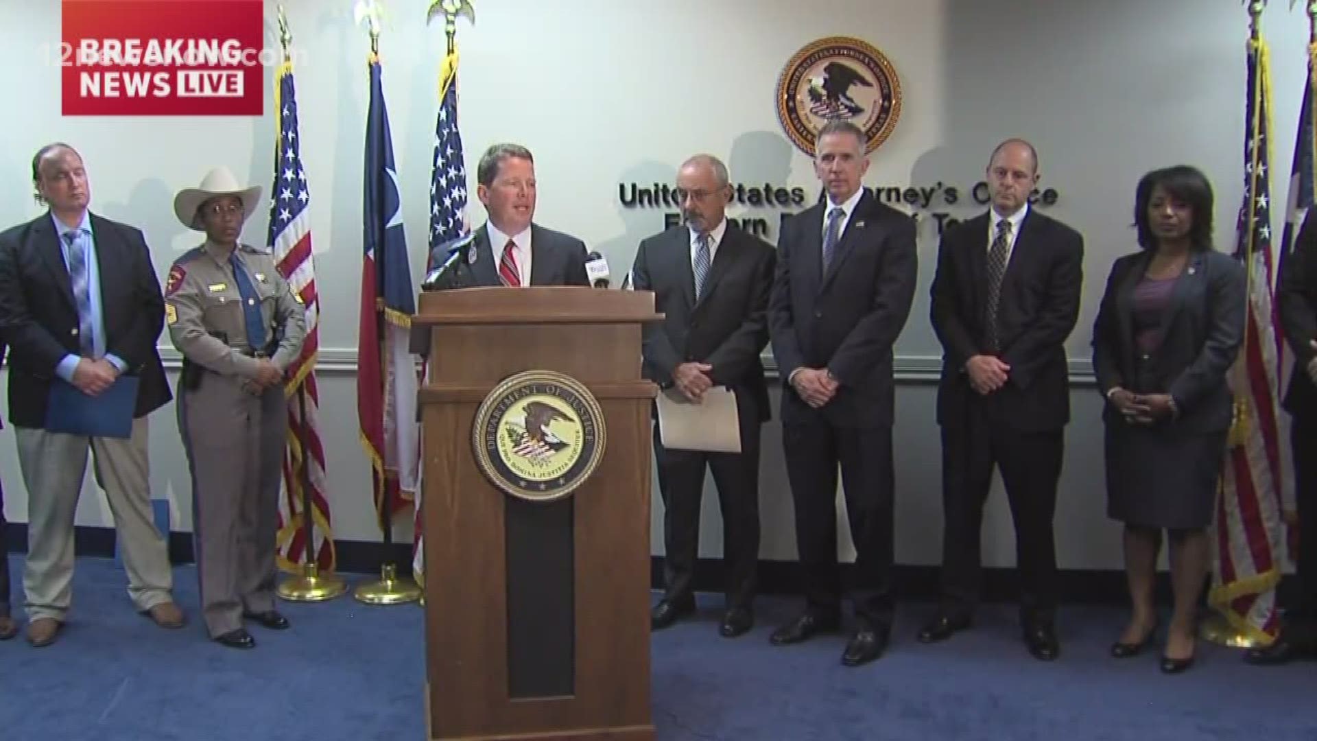 Local, federal law enforcement hold news conference in arrest of Beaumont bomb suspect