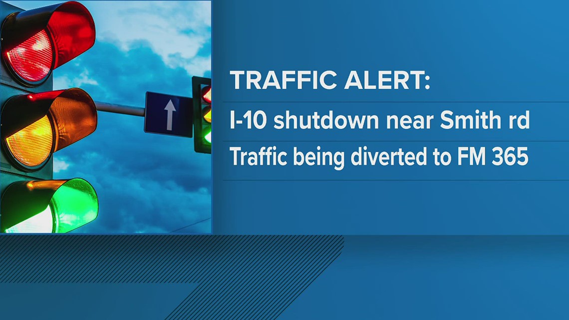 Traffic Alert | Eastbound lanes of IH-10 near Smith Road in Fannett area closed due to major wreck