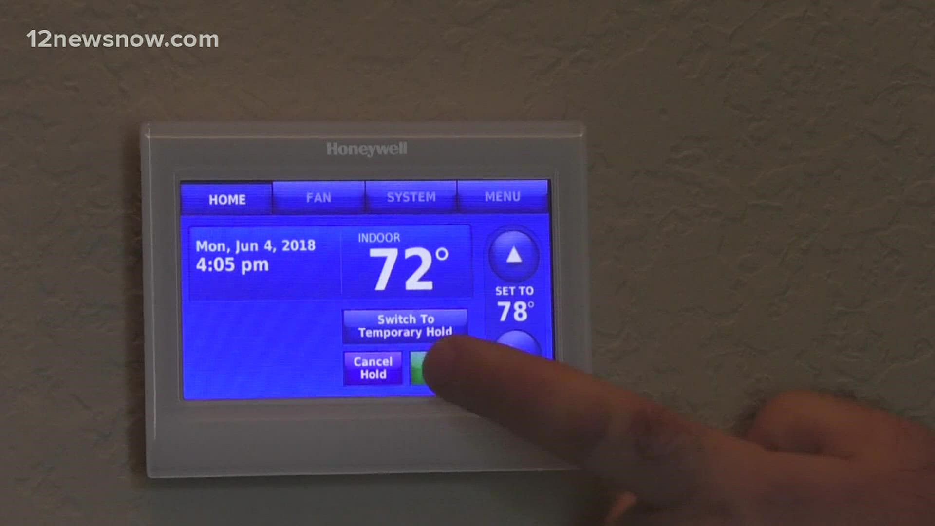 You're recommended to set your thermostat to 78 degrees.