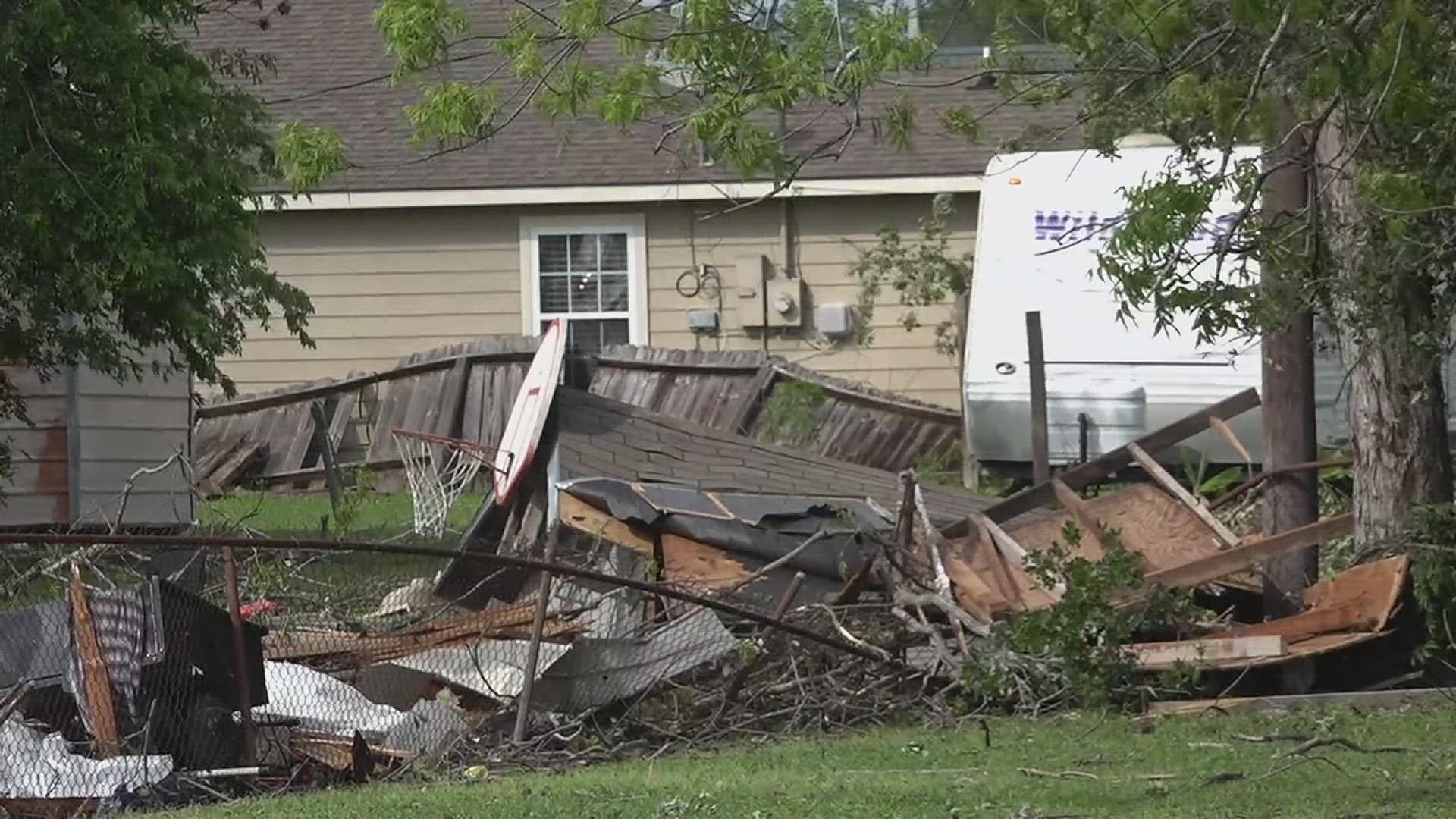 A Port Arthur woman's home was significantly damaged by an EF-2 tornado.