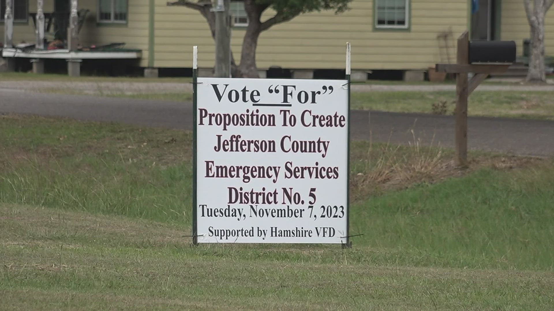 If voters approve Jefferson County Emergency Services District (ESD) No. 5 Proposition A on Nov. 7, it would turn the Hamshire Volunteer Fire Department into an ESD.