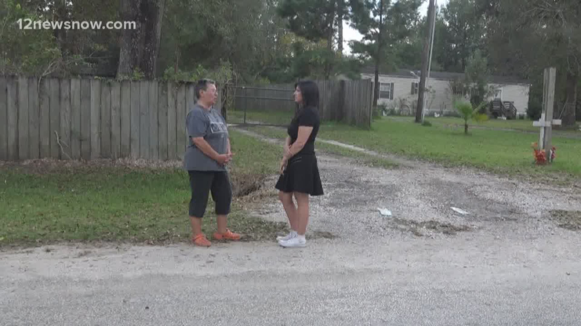12News reporter Kelsey Johnson talks to Cooks Lake Road resident Sheila Smith about the shooting that happened Saturday. 