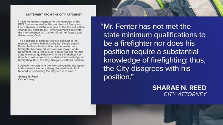 Beaumont Fire and Rescue employee worker suing city, believes he should be considered a civil service employee