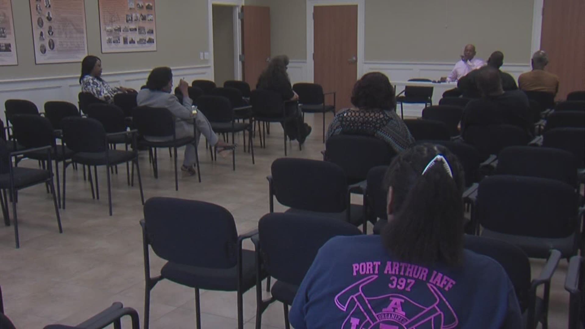 Some Port Arthur residents and city council members met to discuss the German Pellets silo situation on Thursday