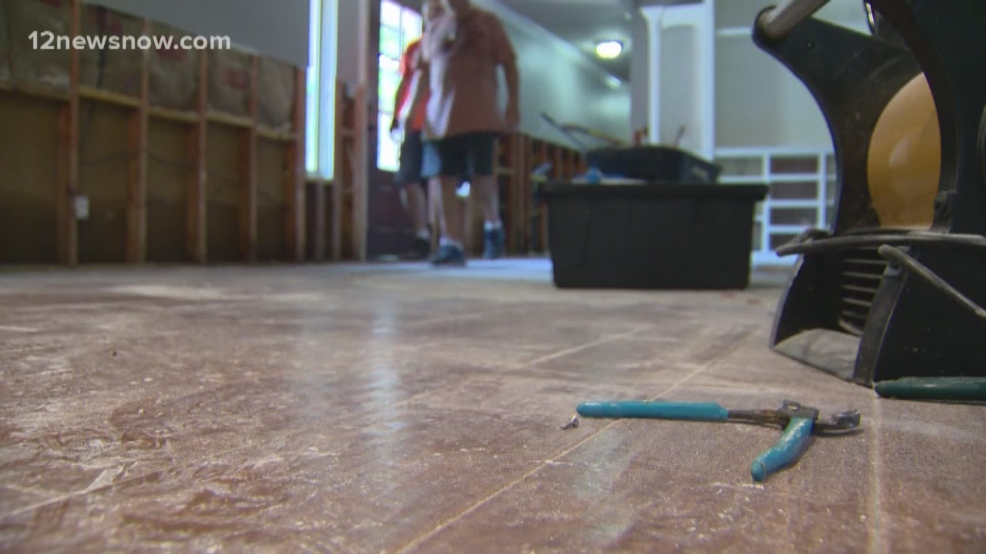 Volunteers with Texas Baptist Men's Disaster Relief helped a family in Mauriceville muck out their home.