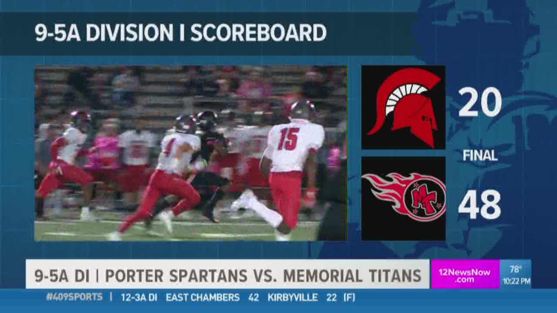 WEEK 8: Port Arthur Memorial HS takes out Porter 48 - 20 in the 409Sports Game of the Week