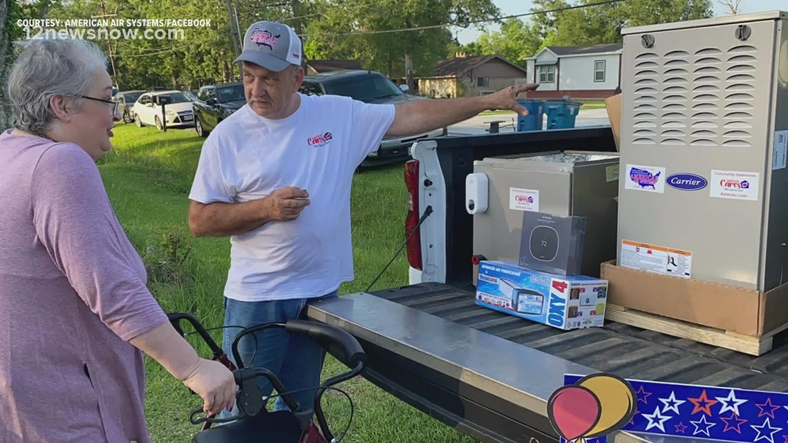 Cancer survivor in Orange receives free home air conditioning unit from Southeast Texas company