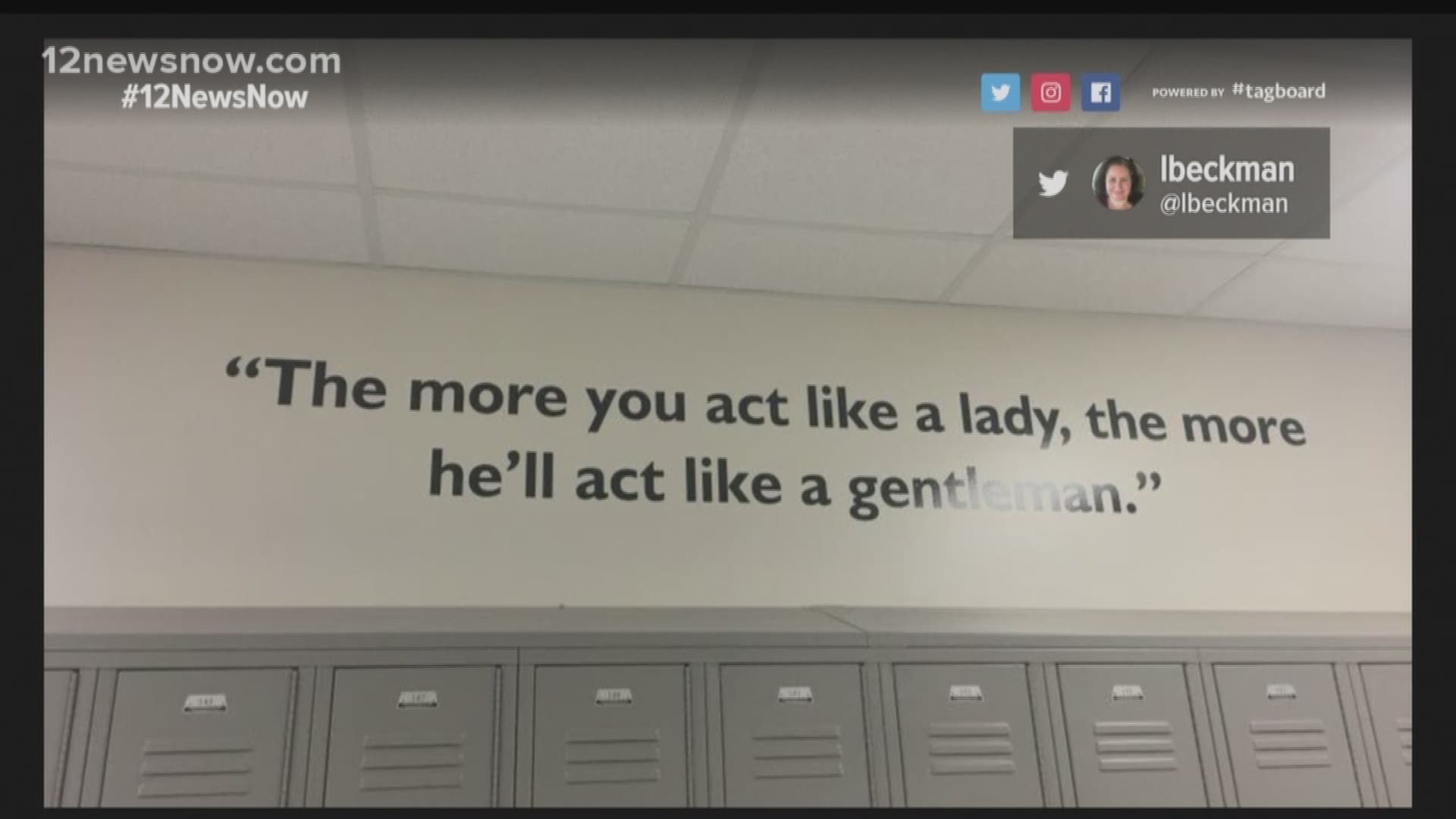 'Misogynistic' quote above HISD middle school lockers goes viral