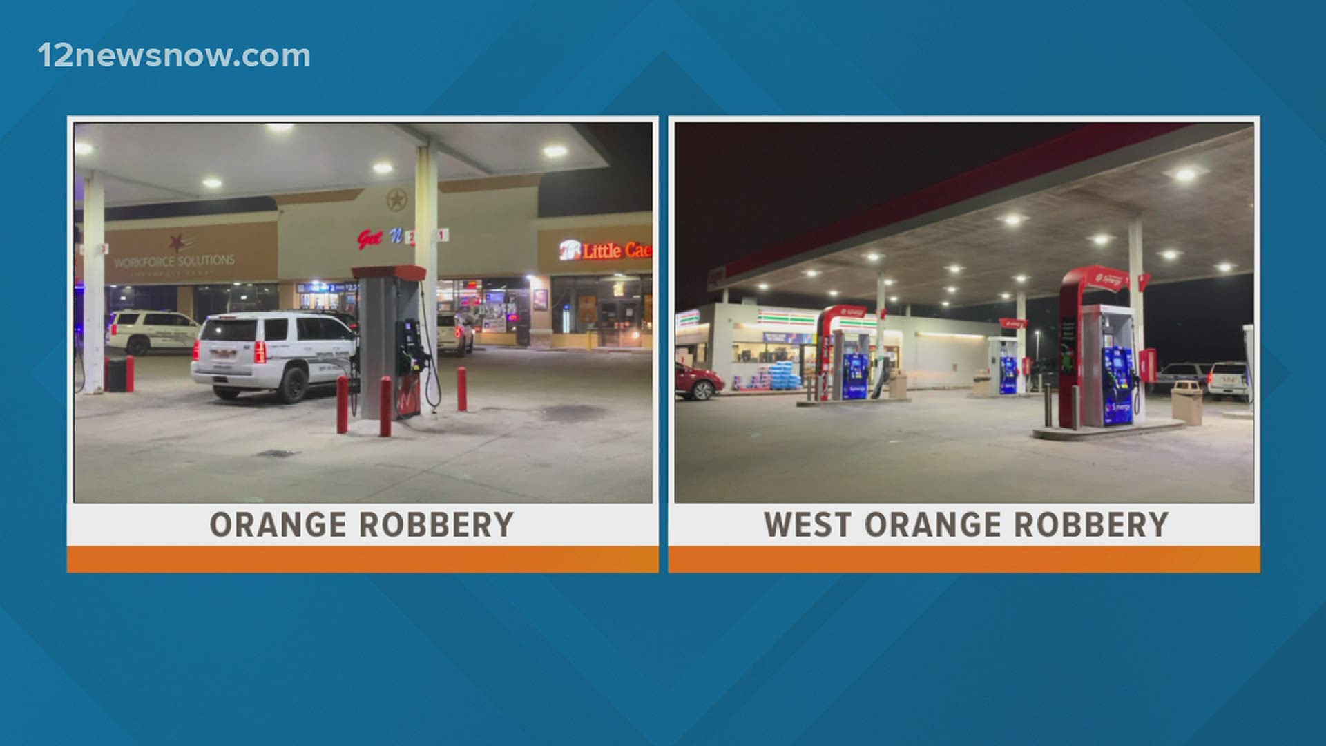 Police are investigating separate robberies late Wednesday night and early Thursday in Orange and West Orange which may be related.