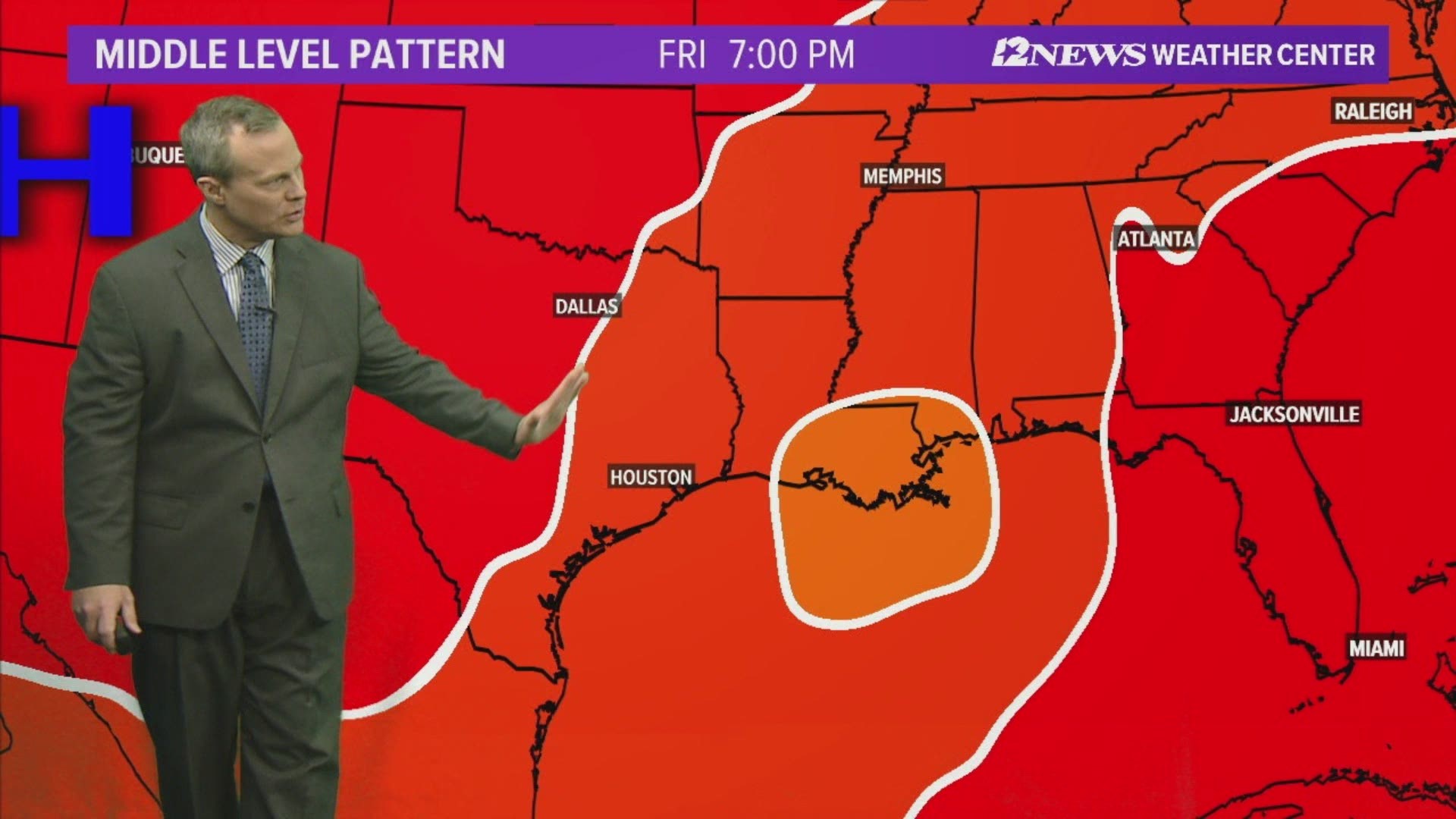 High pressure aloft will result in hot, humid, dry conditions through at least the weekend.  The high will break down early next week.  This will allow "cooler" afternoon highs with a chance of showers/storms late next week in SE Texas.  Tropical development MAY occur in the North Central Gulf of Mexico late next week.