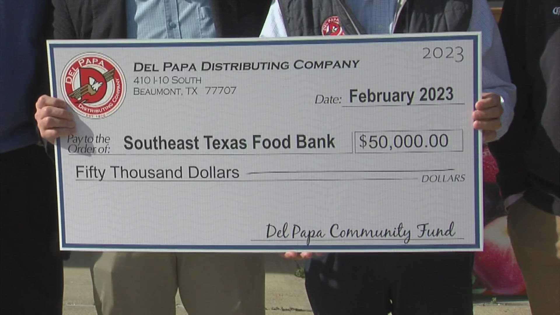 Southeast Texas Food Bank receives 50K check from Beaumont businesses