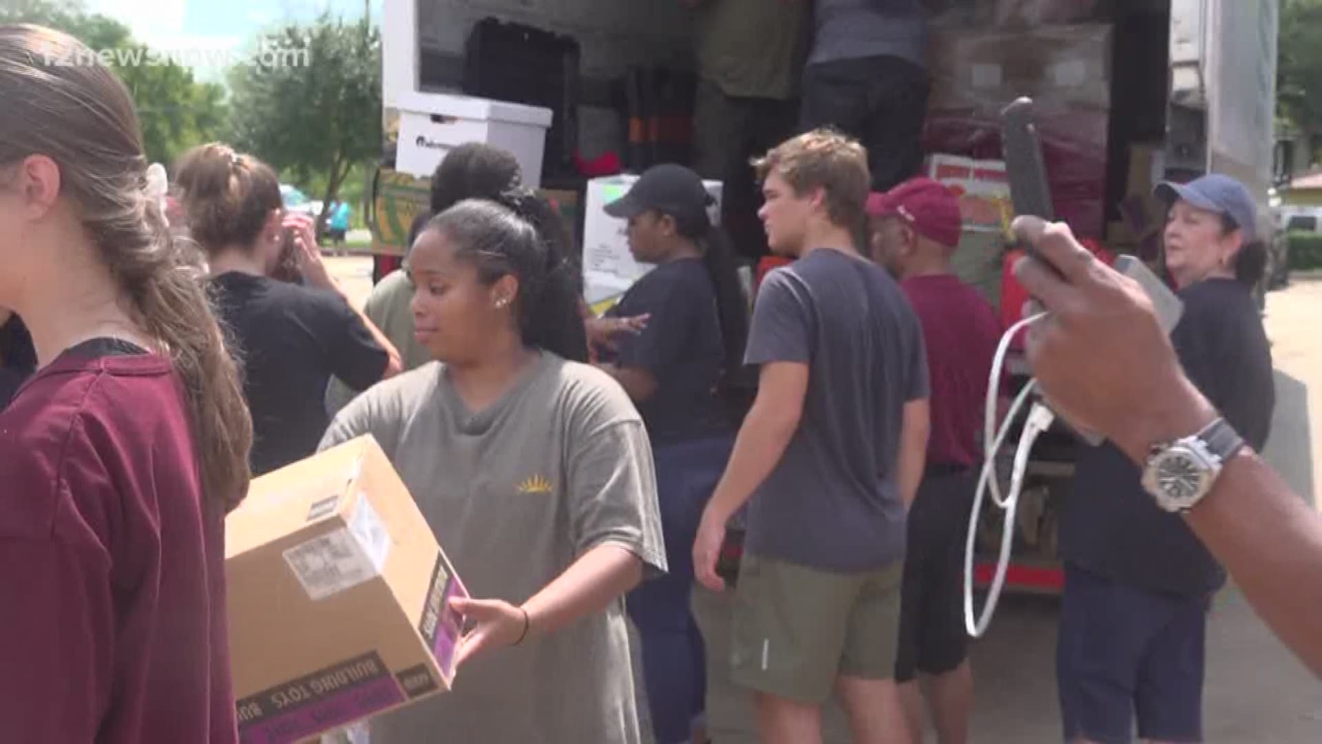 West Brook, Marshall Middle School use time off to help those affected by Tropical Storm Imelda