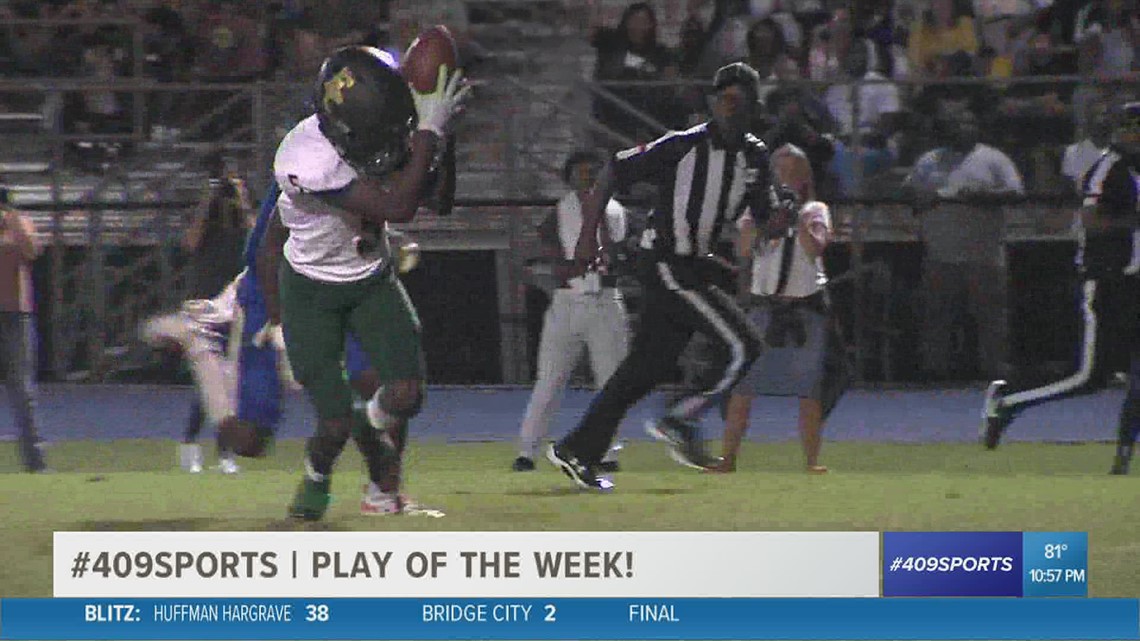East Chambers High School's Jacoby Perrault connects with KK Morris for the week 3 Play of the Week