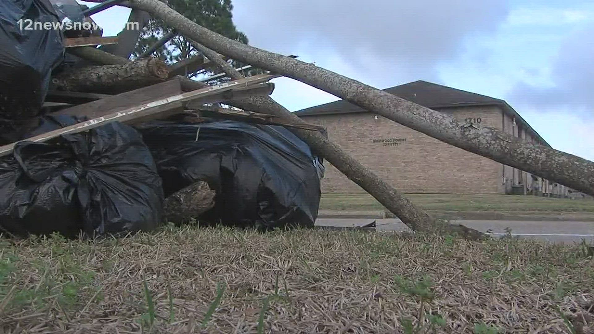 A Port Arthur man says a pile of debris along Jimmy Johnson boulevard has not been picked up in months