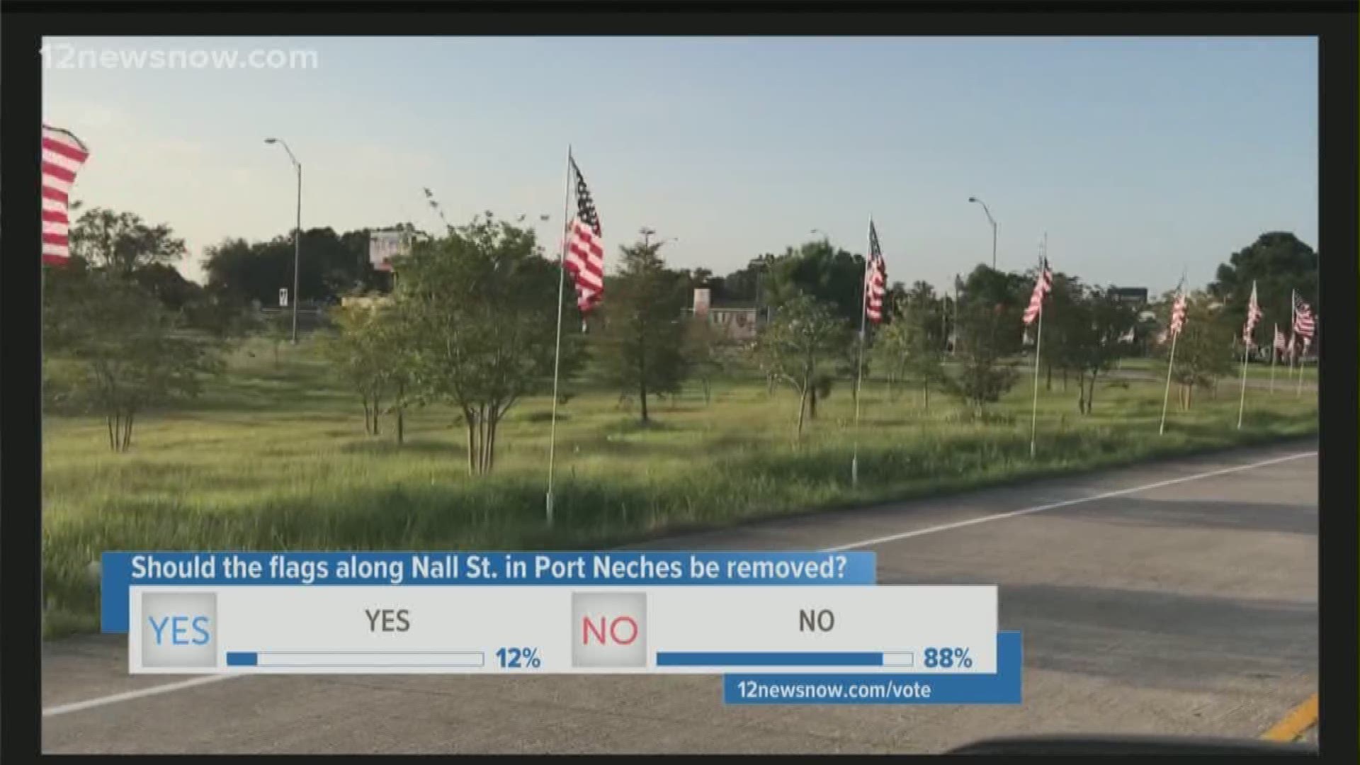 Port Neches business asked to remove American flags from side of the road after complaint to TXDOT 