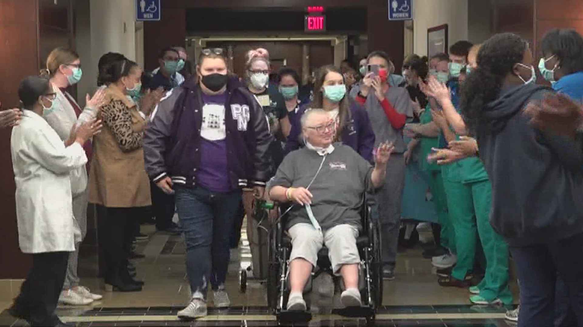 Family members and nurses lined up at the medical center of Southeast Texas to send off Kristin Guidry with a lot of love.