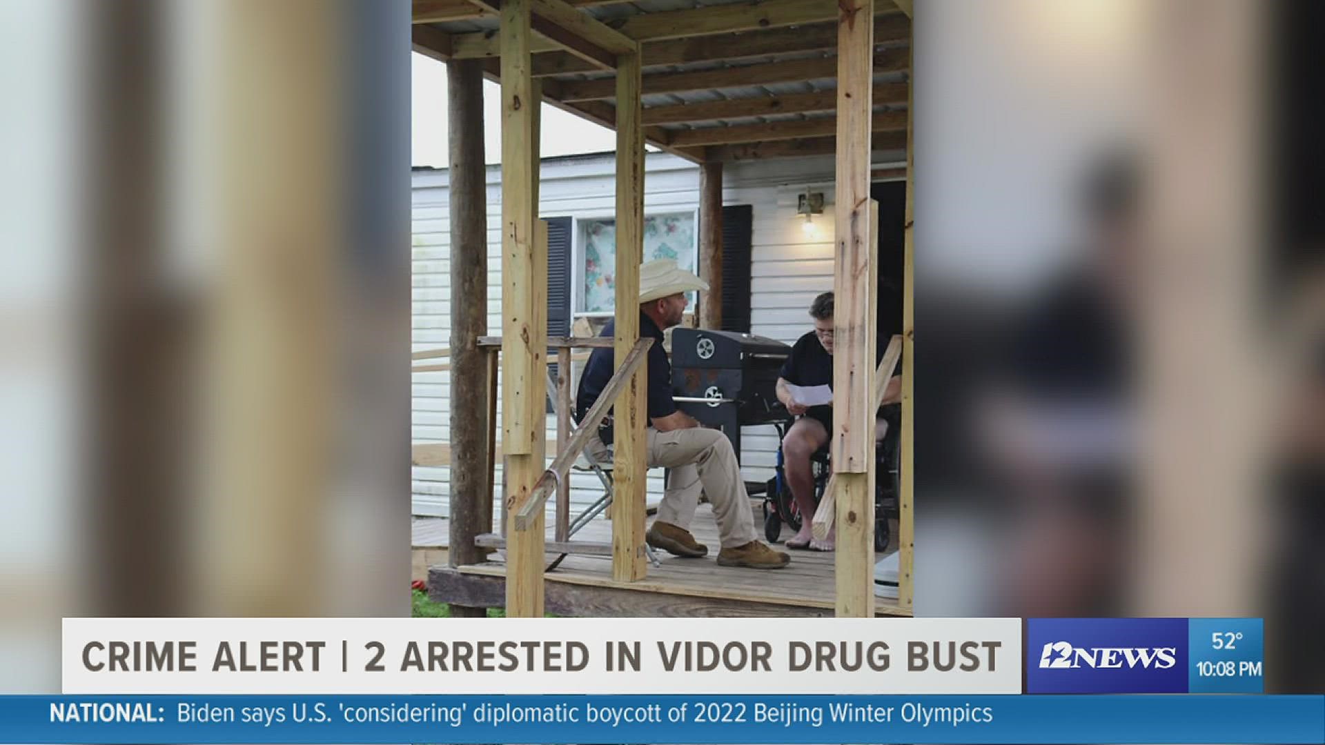 Two people are behind bars after Orange County officials seized narcotics and firearms Thursday from a home in Vidor.