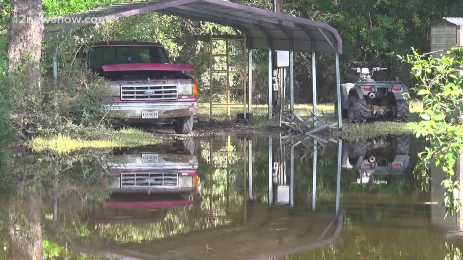 The Martins are remaining positive as they move forward after Imelda brought widespread damage to Southeast Texas.