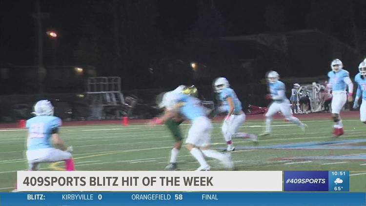 Lumberton High School's Broc Bonner makes the week 10 'Hit of the Week'